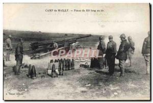 Old Postcard Militaria Camp of Mailly Parts 155 long shooting