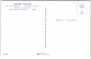 VINTAGE POSTCARD MULTIPLE SCENES AT SAGINAW MICHIGAN