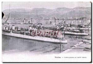 Old Postcard Toulon Destroyers Rank in small boats