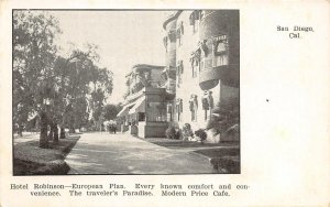 HOTEL ROBINSON San Diego, California Pre-1907 Vintage Postcard