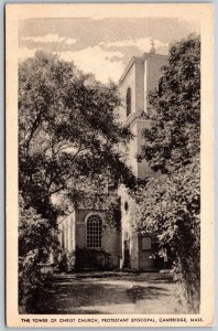 Vtg Cambridge Massachusetts Tower of Christ Church Protestant Episcopal Postcard