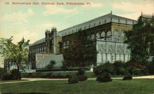 Vintage Postcard 1910's Horticultural Hall Fairmont Park Philadelphia Penn. PA