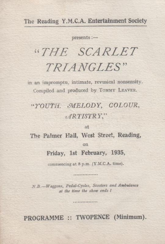 Reading YMCA Berkshire Society Comedy Nonsense 1935 Old Theatre Programme