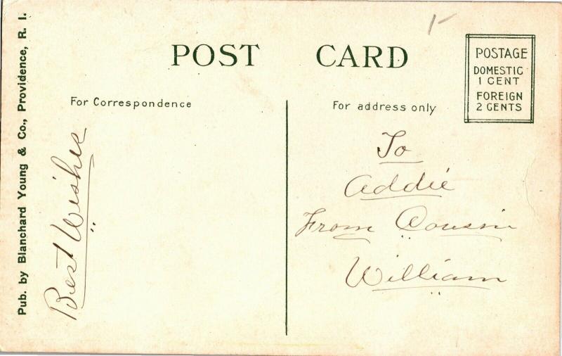 YMCA, Young Men's Christian Assoc, Providence Rhode Island Vintage Postcard Y13