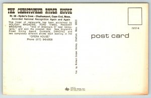 Chatham  Cape Cod  Massachusetts  The Christopher Ryder House  Postcard