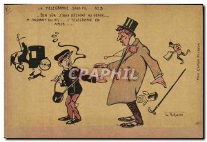 Old Postcard Fantasy Illustrator Wireless telegraphy Norwins