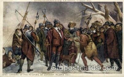 Landing of Pilgrims, Sargent American History Unused crease left top corner, ...