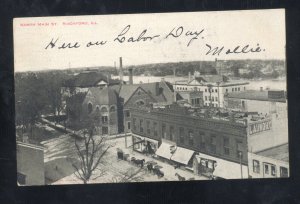 ROCKFORD ILLINOIS DOWNTOWN NORTH MAIN STREET SCENE 1905 VINTAGE POSTCARD