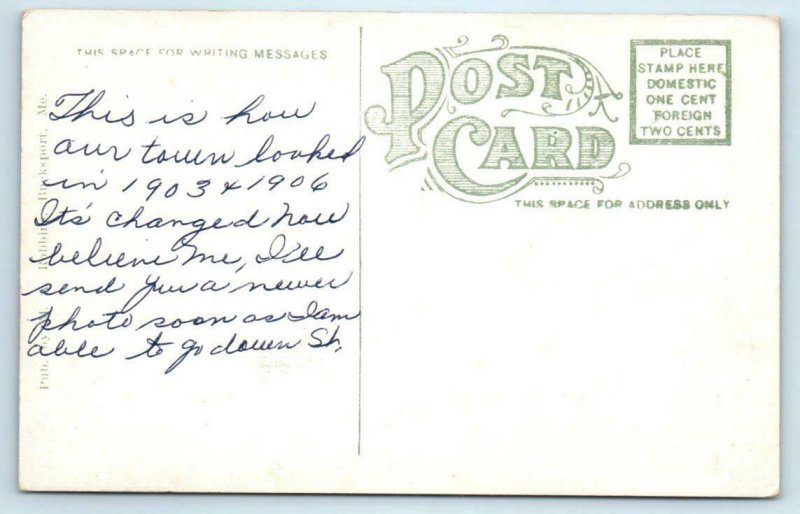 BUCKSPORT, Maine ME ~ MAIN STREET Scene PATTEN HOUSE c1910s Postcard