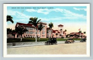 West Palm Beach, FL-Florida, Grade & High Schools, Vintage Postcard