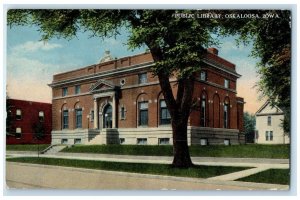 1922 Public Library Exterior Roadside Oskaloosa Iowa IA Posted Vintage Postcard