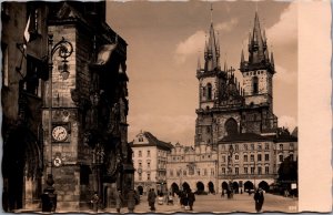 Czech Republic Prague The Old Town Square Praha RPPC 09.77