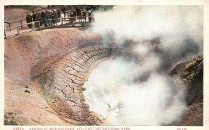 Vintage Postcard 1920's Crater of Mud Volcano Yellowstone National Park Wyoming