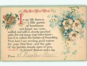 Pre-Linen new year GOLDEN BELLS WITH PANSY AND FORGET-ME-NOT FLOWERS k5152