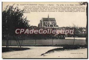 Postcard Old St Florentin Yonne Church View from the Road to Avroiles