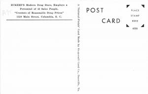 Columbia South Carolina 1940s Postcard Eckerd's Drug Store Interior