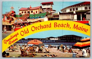 Greetings From Old Orchard Beach  Maine   Noah's Ark  Postcard   1957