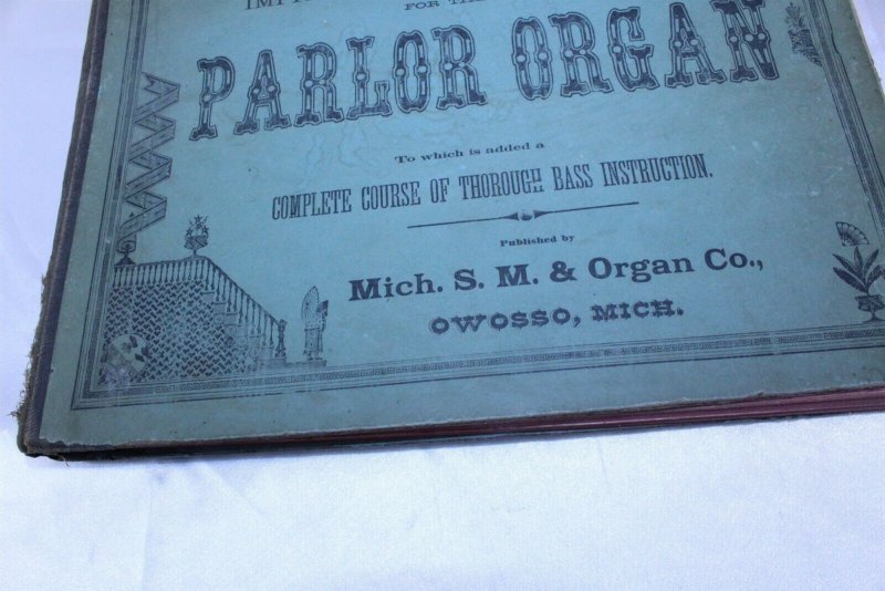 1880 Copyright Hardcover Parlor Organ Teaching Course Book