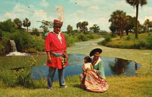 Vintage Postcard 1967 The Seminole Indians Native American people of Florida FL