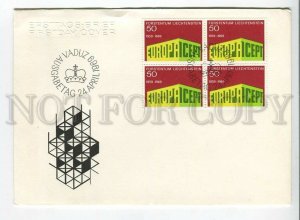 445912 Liechtenstein 1969 year FDC Europa CEPT block of four stamps