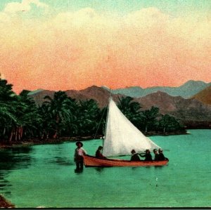 Cocoanut Island Shore Sailboat Hawaii HI Islands UNP  DB Postcard  Q13