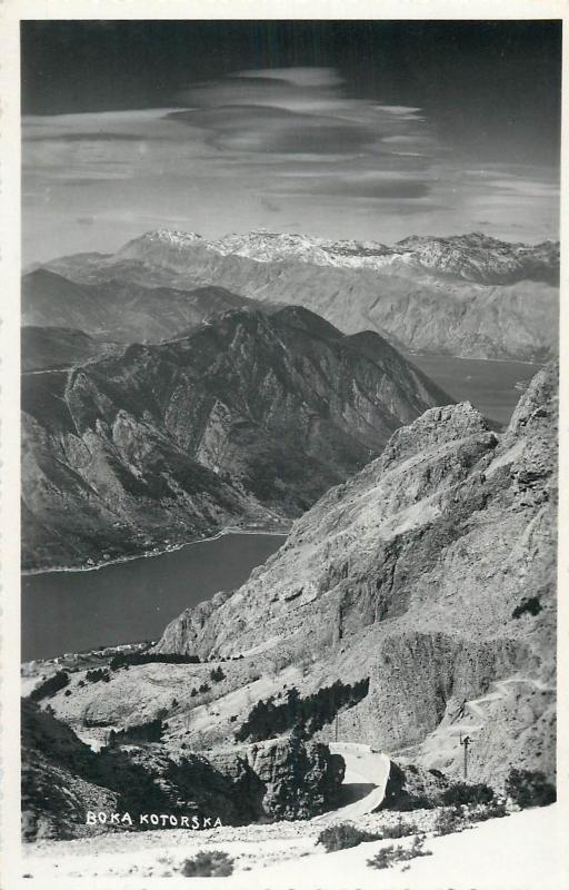 Montenegro Muntenegru Bay of Kotor Boka Kotorska aerial view Photo Postcard