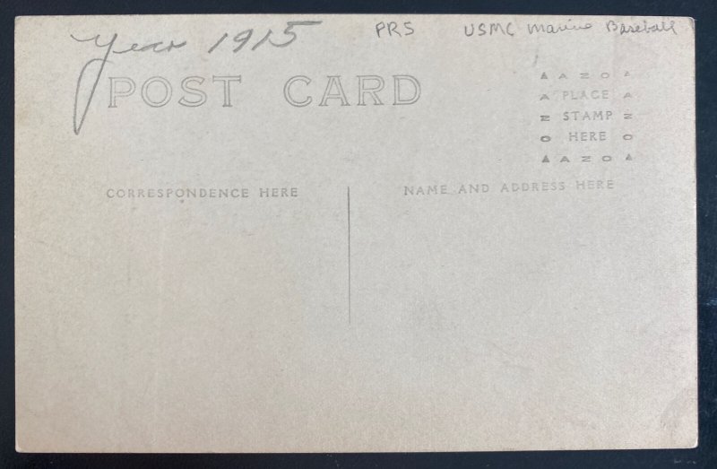 Mint USA Real Picture Postcard Us Marine Corps Baseball Players Team 1915