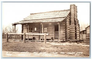 New Salem IL Postcard RPPC Photo Berry Lincoln Store New Salem State Park c1940s