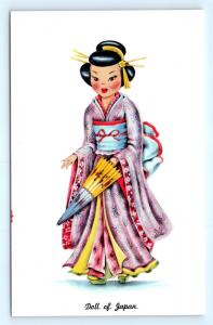 Postcard Dolls of Many Lands Series Doll of Japan c1950s K09