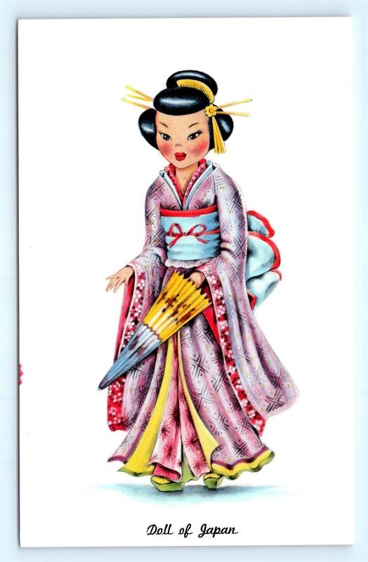 Postcard Dolls of Many Lands Series Doll of Japan c1950s K09