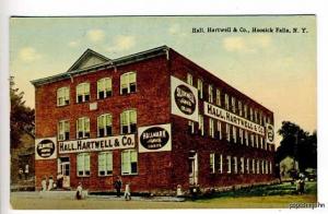 Hoosick Falls NY Hall Hartwell Shirts Postcard