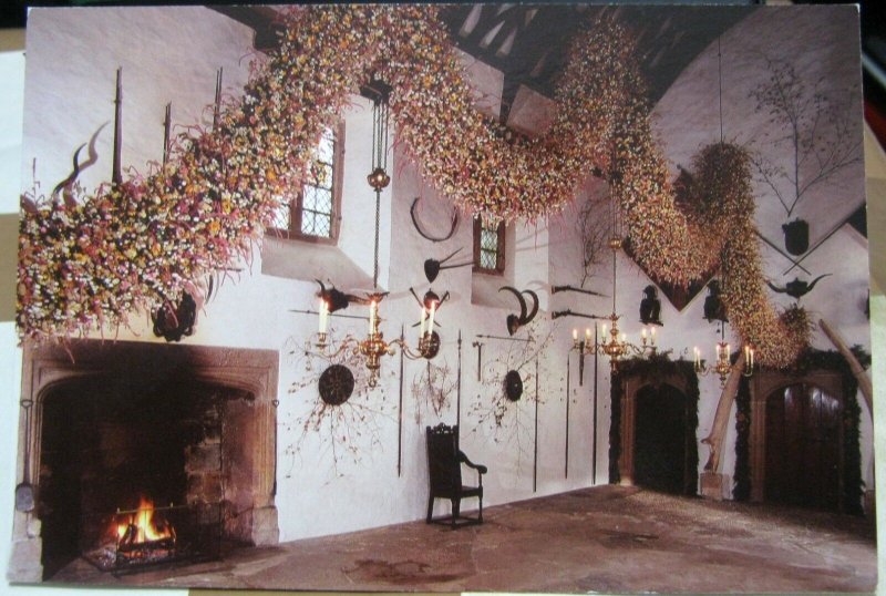 England Cotehele Cornwall Hall decorated for Christmas - unposted