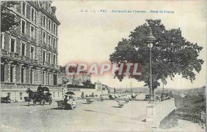 Old Postcard Pau Boulevard des Pyrenees Hotel de France