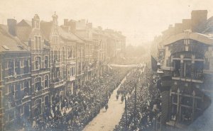 French 1919 Victory Parade Antique Real Photo Procession Postcard