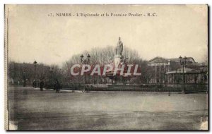 Old Postcard Nimes L & # 39Esplanade And La Fontaine Pradier
