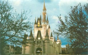 Walt Disney World Cinderella's Castle, Trees & Blue Sky 1977 Chrome Post...