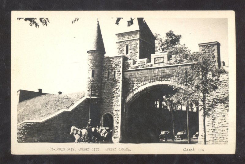 RPPC QUEBEC CITY QC CANADA ST. LOUIS GATE CASTLE VINTAGE REAL PHOTO POSTCARD