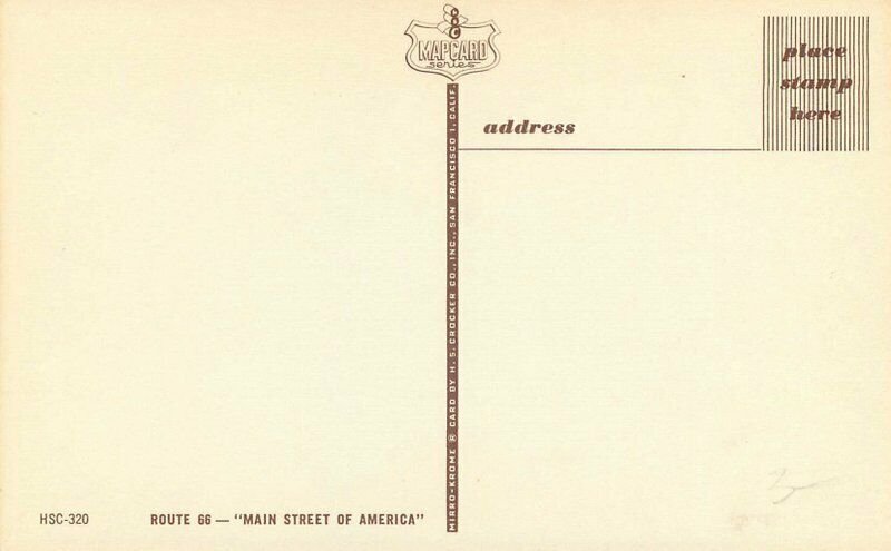 Route 66 Multi View Map Main Street America HSC-320 Crocker Postcard 21-10134