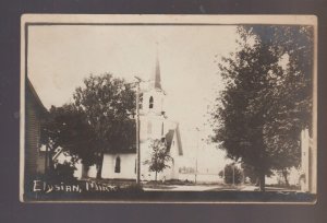 Elysian MINNESOTA RPPC 1910 STREET SCENE Church nr Mankato Waterville Janesville