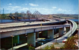 Vtg Carquinez Bridge San Francisco Bay Vallejo California CA Postcard