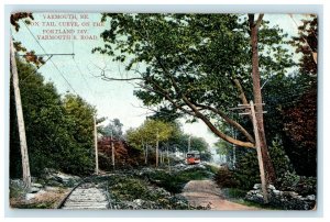 1912 Fox Tail Curve on The Portland Div. Yarmouth, Maine ME Antique Postcard