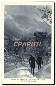 Old Postcard Saint Gervais Les Bains In Winter In The Dome Miage