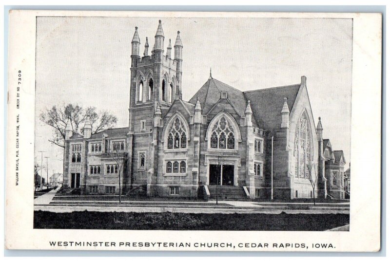 c1905 Westminster Presbyterian Church Cedar Rapids Iowa IA Antique Postcard