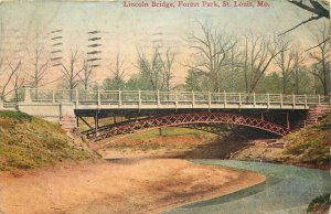 Forest Park Lincoln Bridge 1912 Postcard St Louis Missouri Knex 20-12199