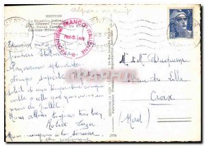 Postcard Moderne Menton La Frontiere italiene The french customs