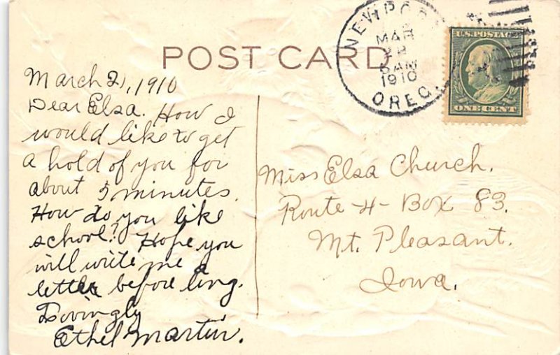 Holiday Easter Post Card Old Vintage Antique 1910