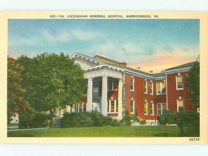 Harrisonburg VA H15 Rockingham Memorial Hospital 45738 Brick  Postcard # 5660