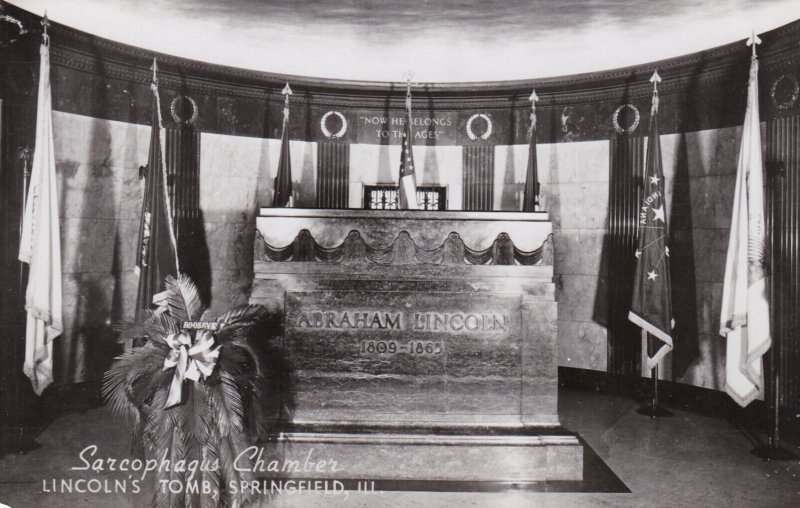 Illinois Springfield Lincoln's Tomb Sarcophagus Chamber Real Photo