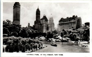 1920s Central Park at 59th Street New York Haberman's Real Photo Postcard