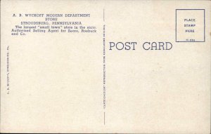 Stroudsburg Pennsylvania PA Wyckoff Department Store Vintage Postcard